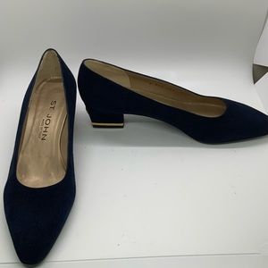 ST JOHN NAVY SUEDE SHOES